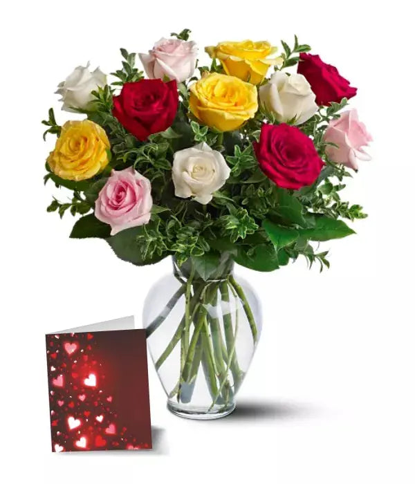Down Under Thinking of You Dozen Rose Bouquet with Wine