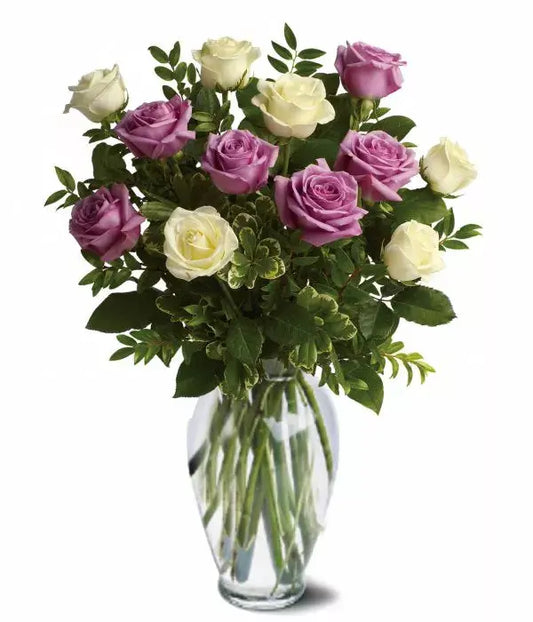 True Blue Thank You Roses Bouquet with Wine